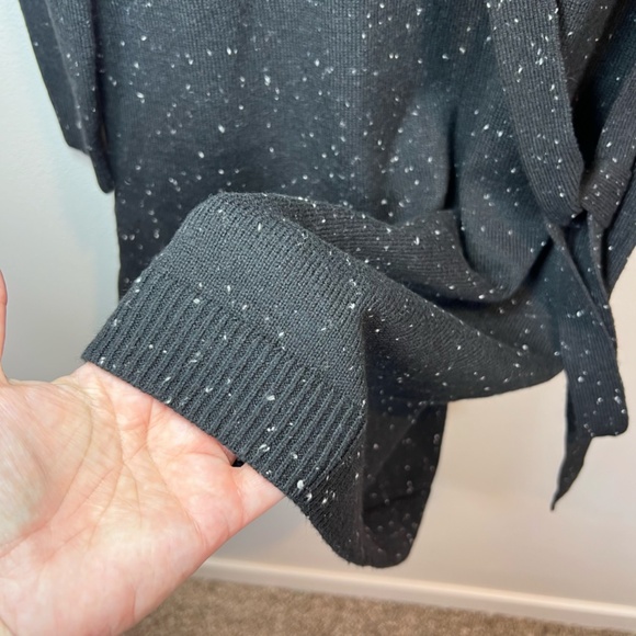 Talbots Womens Tweed Side Tie Sweater Dress Black Knit Long Sleeve Stretch Small - Picture 9 of 13